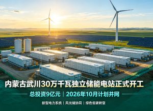 总投资 9 亿元！内蒙古武川 30 万千瓦 / 120 万千瓦时独立储能电站正式开工