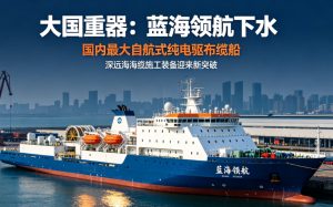国内最大自航式纯电驱布缆船 “蓝海领航” 江苏启东下水 深远海海工装备实现重大突破